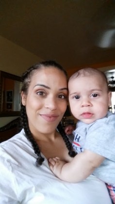 There's my little guy again! In this picture you can see how I style my french braids. Of course you can do cuter styles, but I really like this style. It's edgy and a little bad ass and AMAZING while working out.